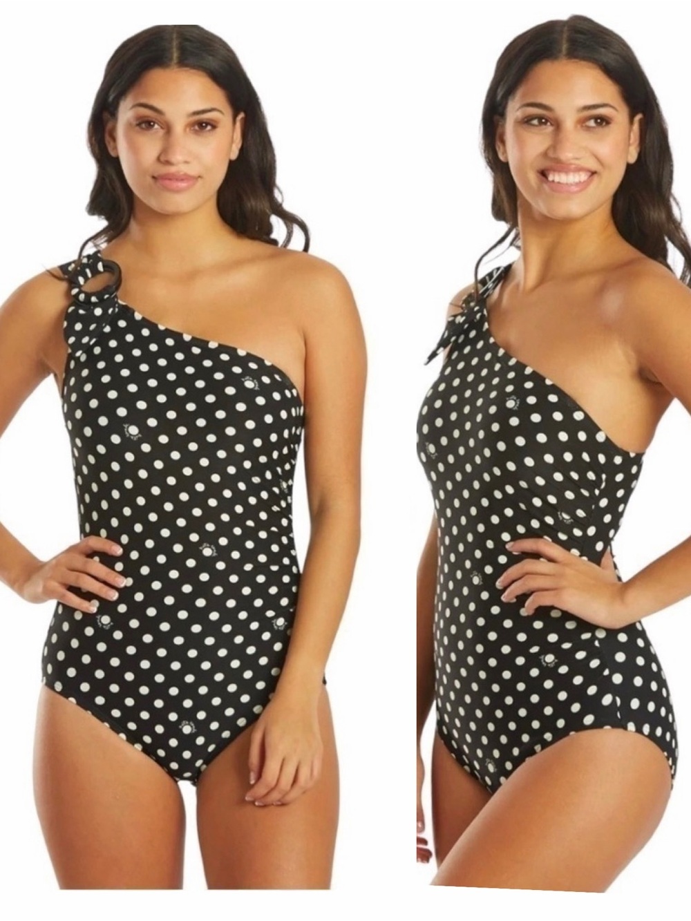 KATE SPADE RETRO LOGO BUCKLE ONE-SHOULDER
ONE-PIECE SWIMSUIT BATHING-SUIT